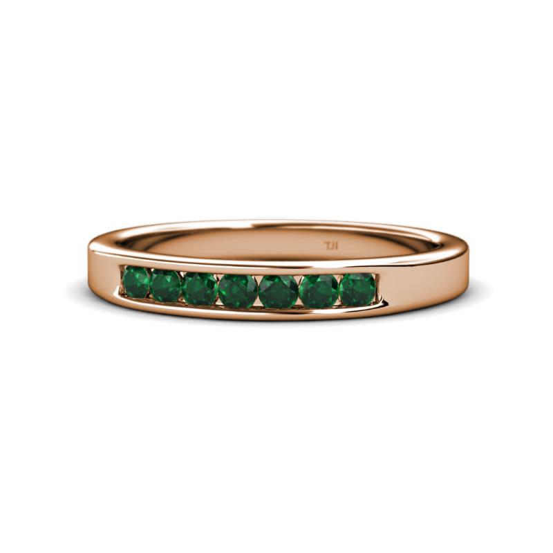 Kathiryn 2.70 mm Emerald 7 Stone Wedding Band 