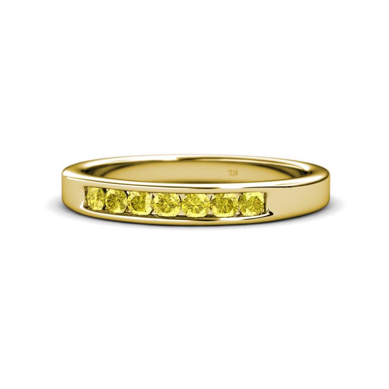 Kathiryn 2.70 mm Yellow Sapphire 7 Stone Wedding Band 