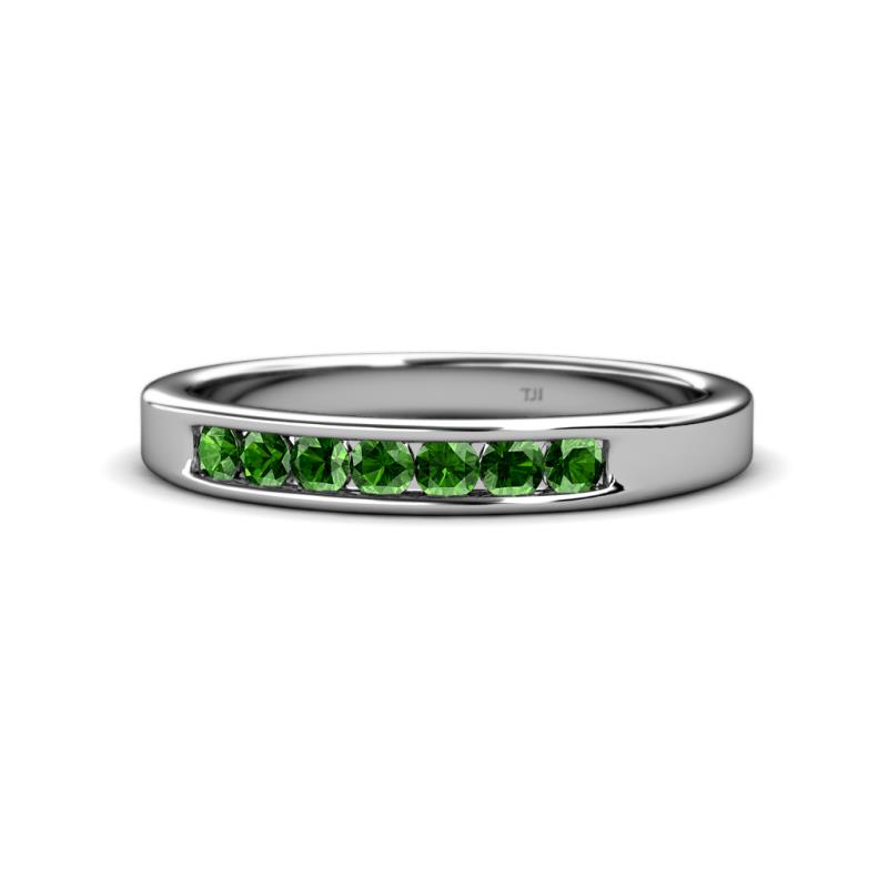 Kathiryn 2.70 mm Green Garnet 7 Stone Wedding Band 