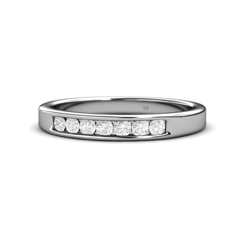 Kathiryn 2.70 mm White Sapphire 7 Stone Wedding Band 