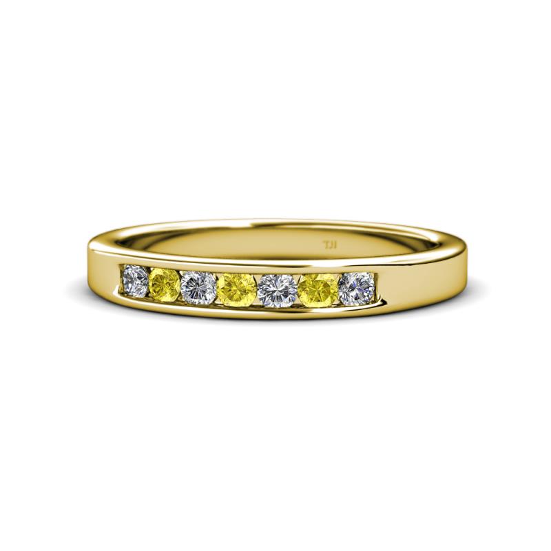 Kathiryn 2.70 mm Yellow Sapphire and Diamond 7 Stone Wedding Band 