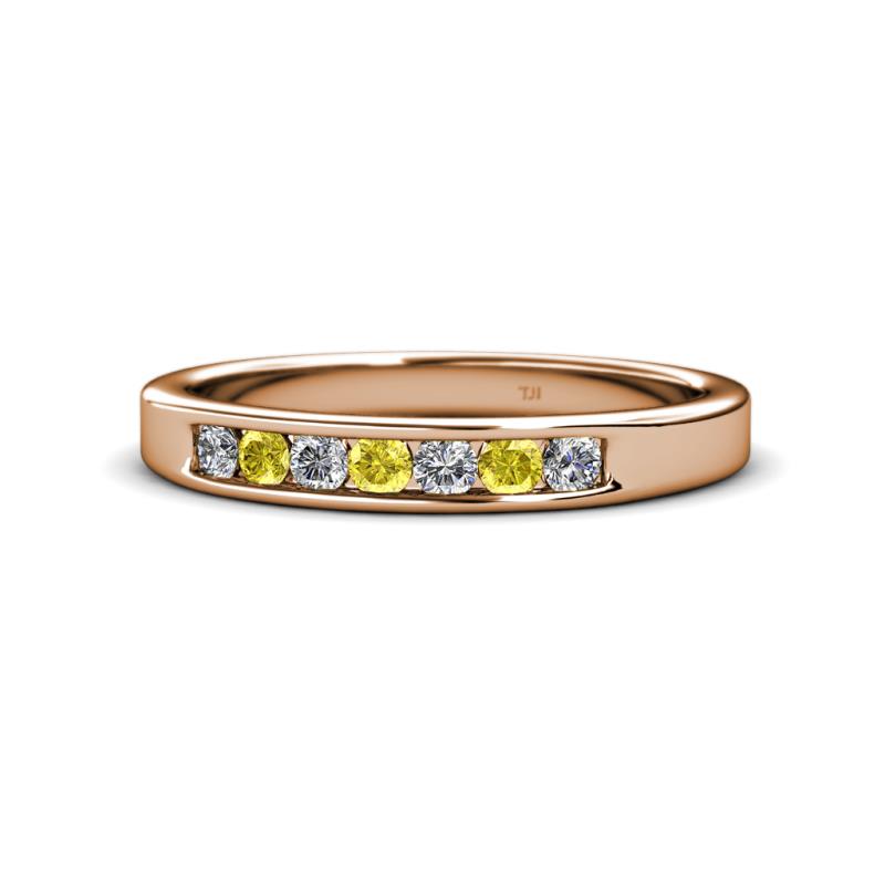 Kathiryn 2.70 mm Yellow Sapphire and Diamond 7 Stone Wedding Band 