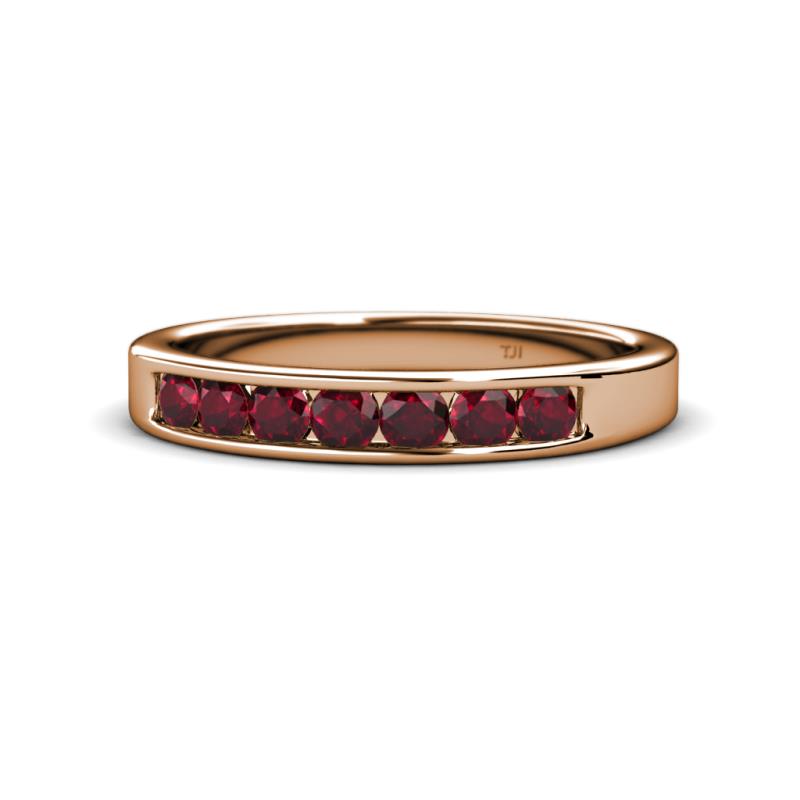 Kathiryn 3.00 mm Ruby 7 Stone Wedding Band 
