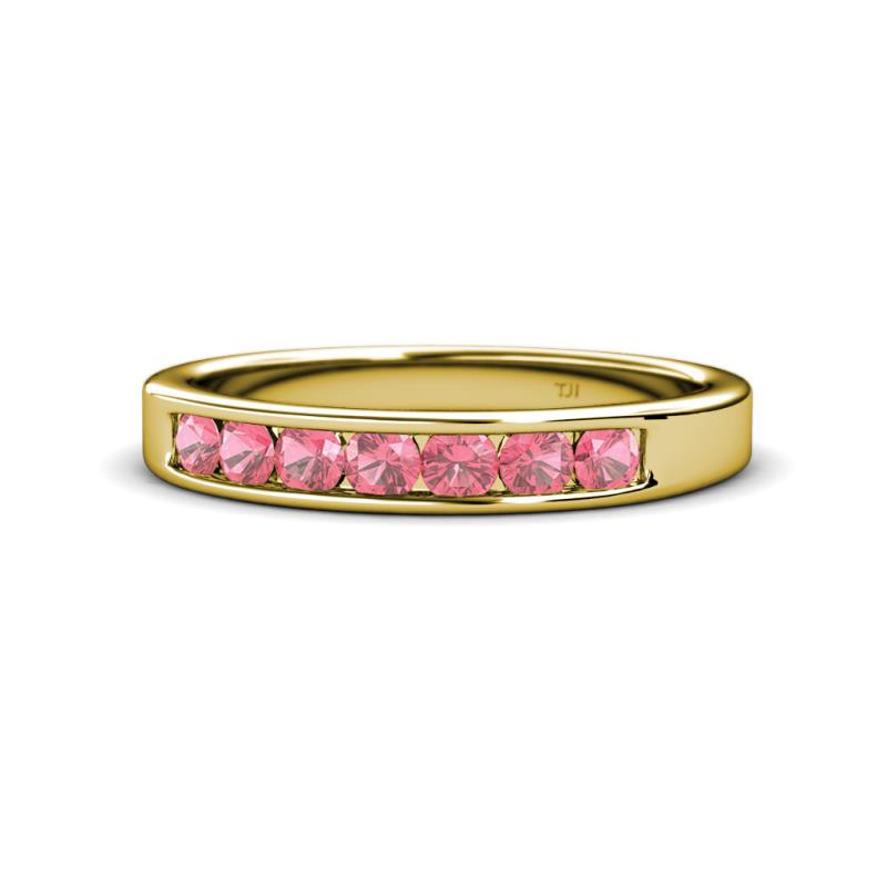 Kathiryn 3.00 mm Pink Tourmaline 7 Stone Wedding Band 