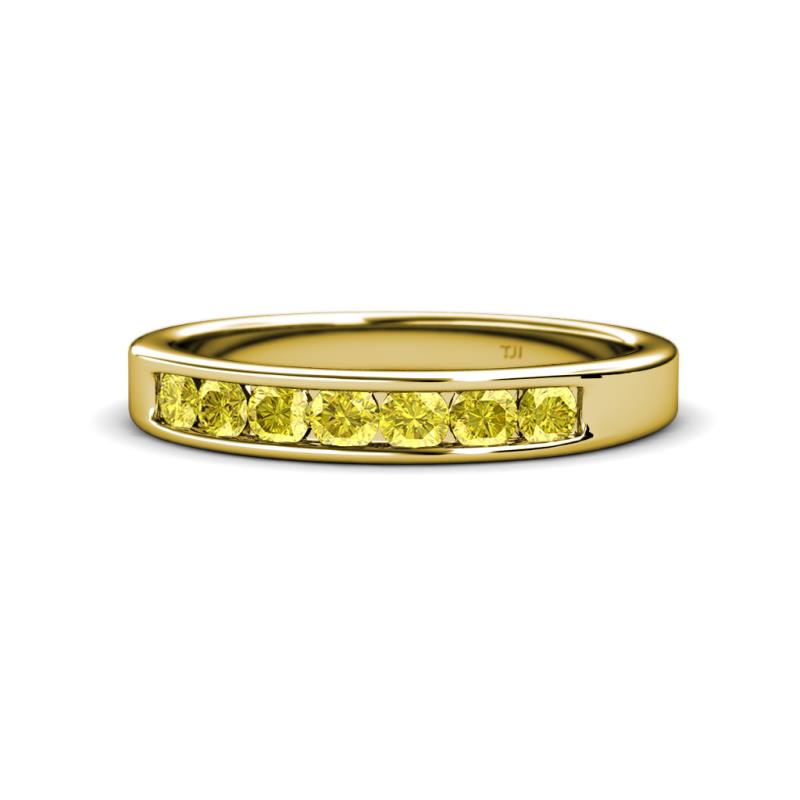 Kathiryn 3.00 mm Yellow Sapphire 7 Stone Wedding Band 