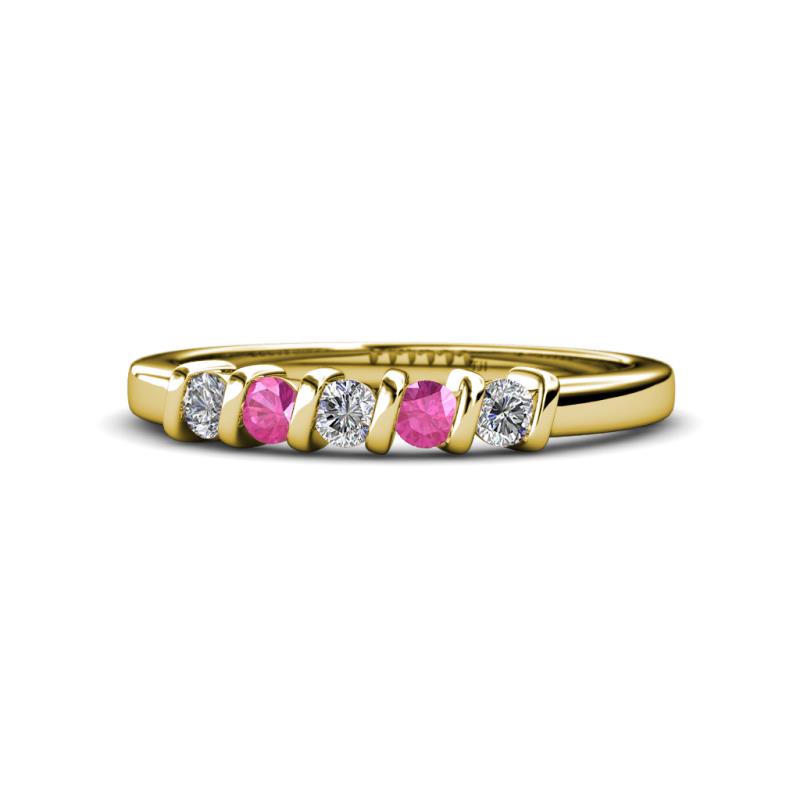 Talia Pink Sapphire and Diamond Wedding Band 