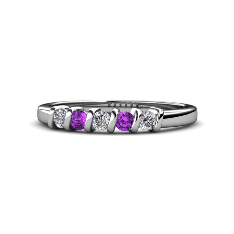 Talia Amethyst and Diamond Wedding Band 