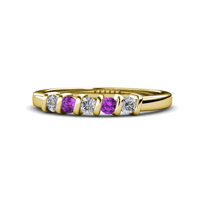 Talia Amethyst and Diamond Wedding Band 