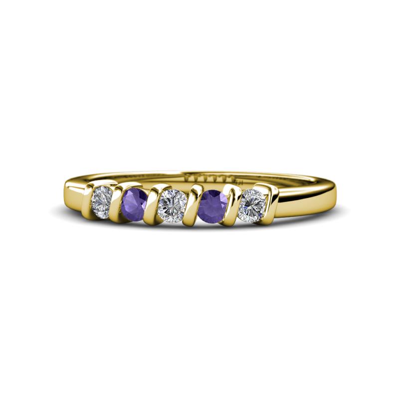 Talia Iolite and Diamond Wedding Band 