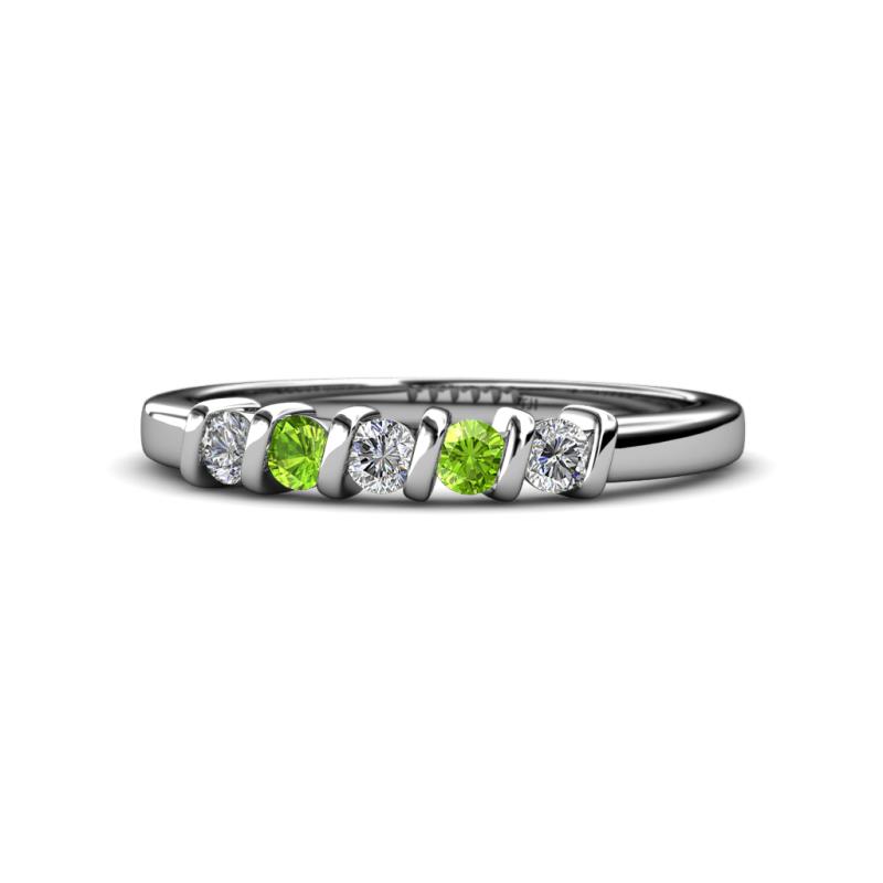 Talia Peridot and Diamond Wedding Band 