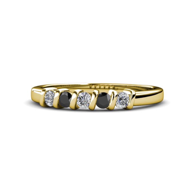 Talia Black and White Diamond Wedding Band 