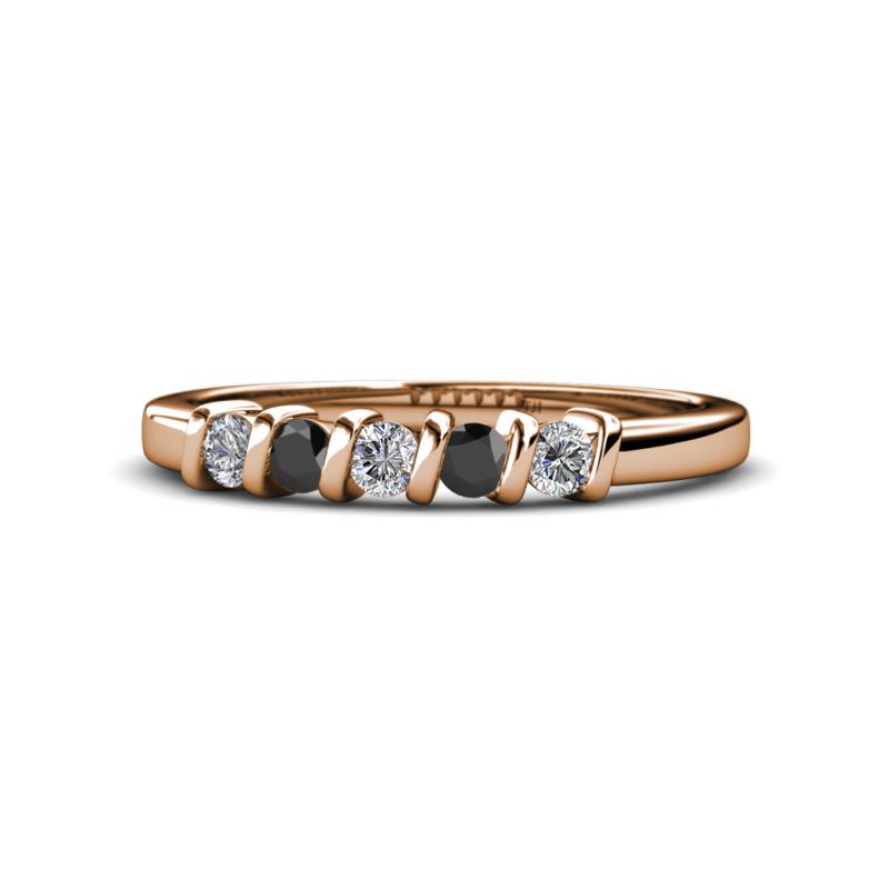 Talia Black and White Diamond Wedding Band 