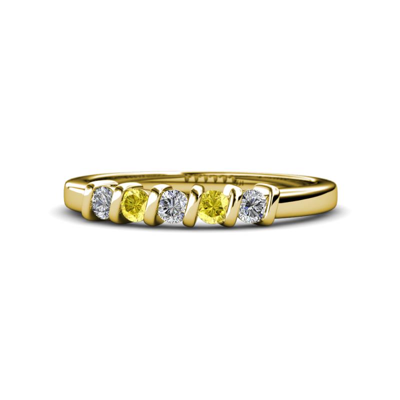 Talia Yellow Sapphire and Diamond Wedding Band 