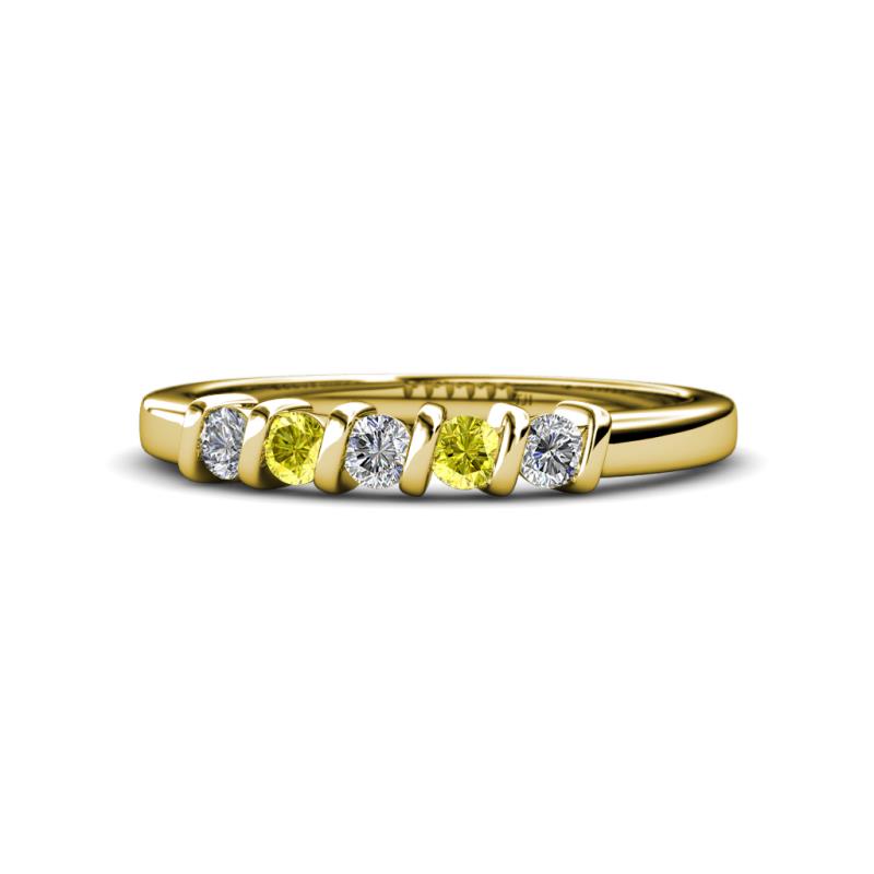 Talia Yellow and White Diamond Wedding Band 