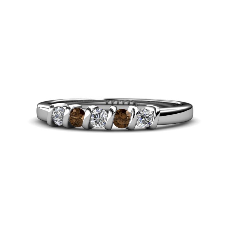 Talia Smoky Quartz and Diamond Wedding Band 