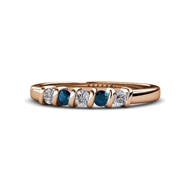 Talia Blue and White Diamond Wedding Band 
