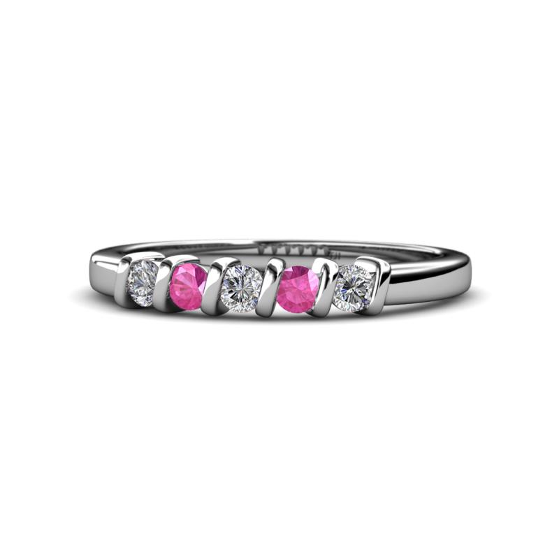 Talia Pink Sapphire and Diamond Wedding Band 
