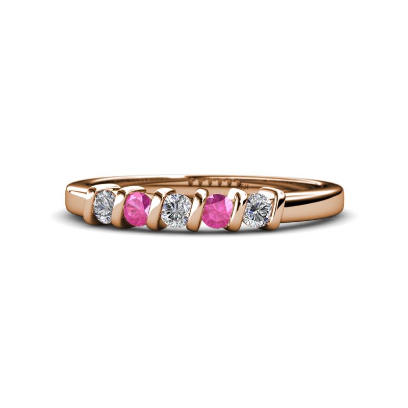 Talia Pink Sapphire and Diamond Wedding Band 