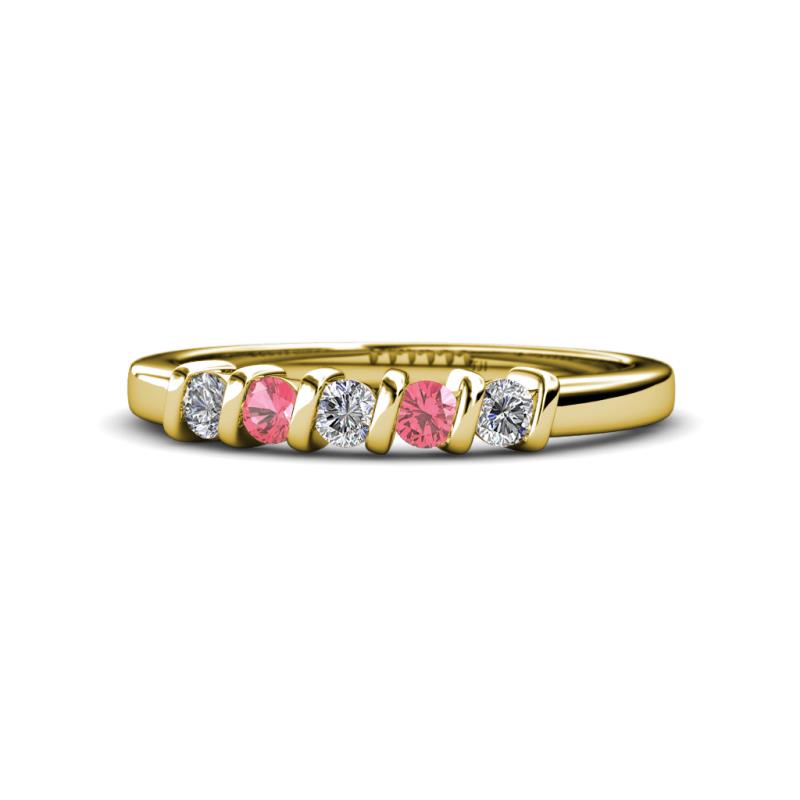 Talia Pink Tourmaline and Diamond Wedding Band 