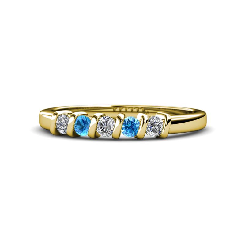 Talia Blue Topaz and Diamond Wedding Band 