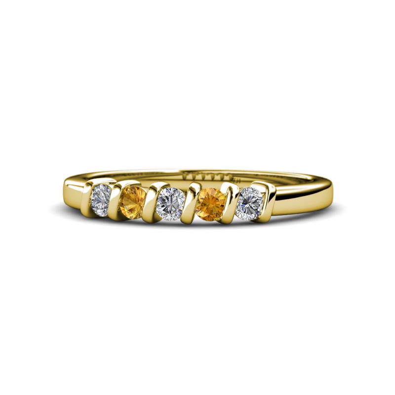 Talia Citrine and Diamond Wedding Band 