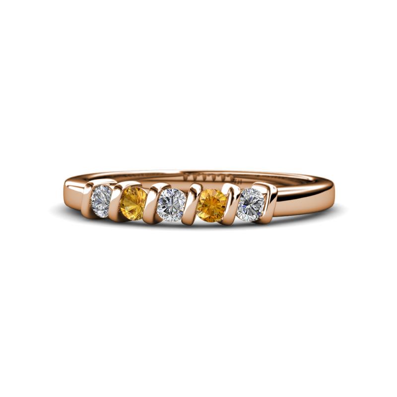 Talia Citrine and Diamond Wedding Band 