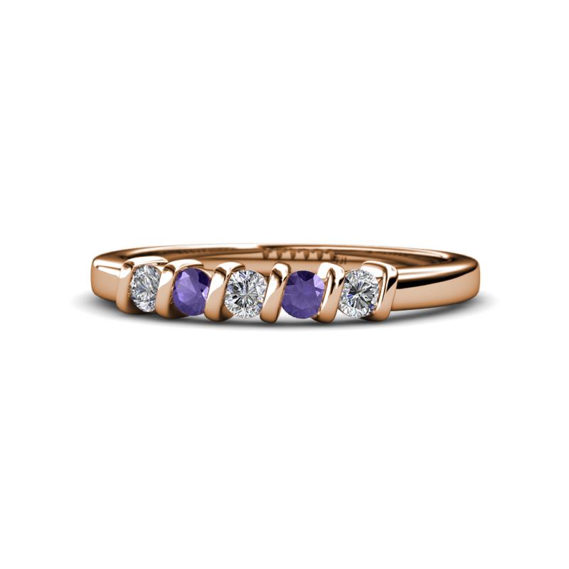 Talia Iolite and Diamond Wedding Band 