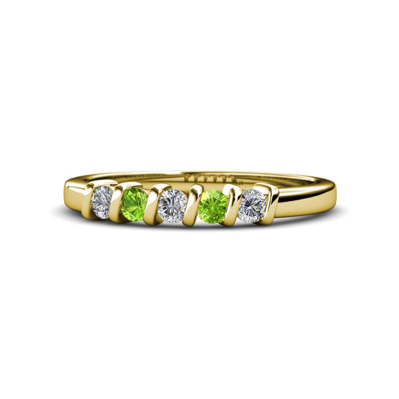Talia Peridot and Diamond Wedding Band 