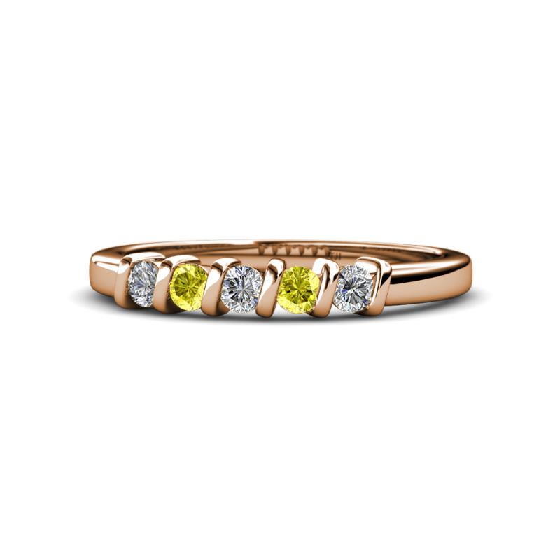 Talia Yellow and White Diamond Wedding Band 