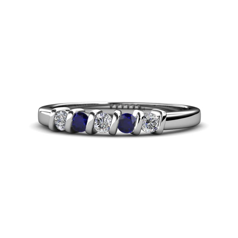 Talia Blue Sapphire and Diamond Wedding Band 