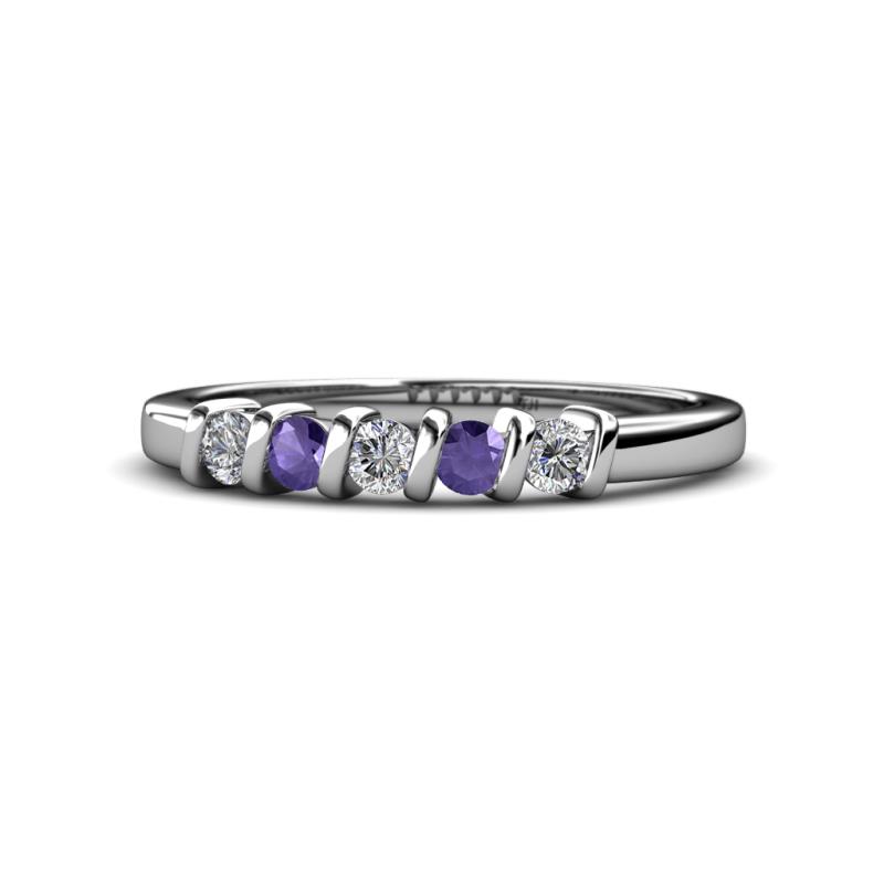 Talia Iolite and Diamond Wedding Band 