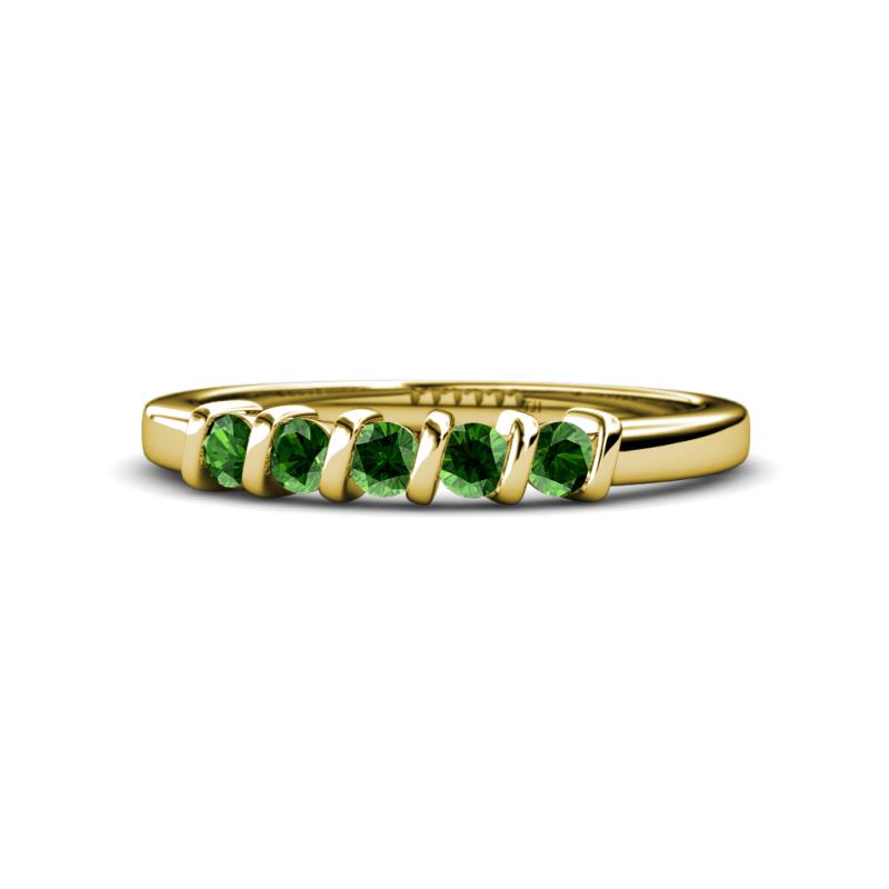 Talia Green Garnet Wedding Band 