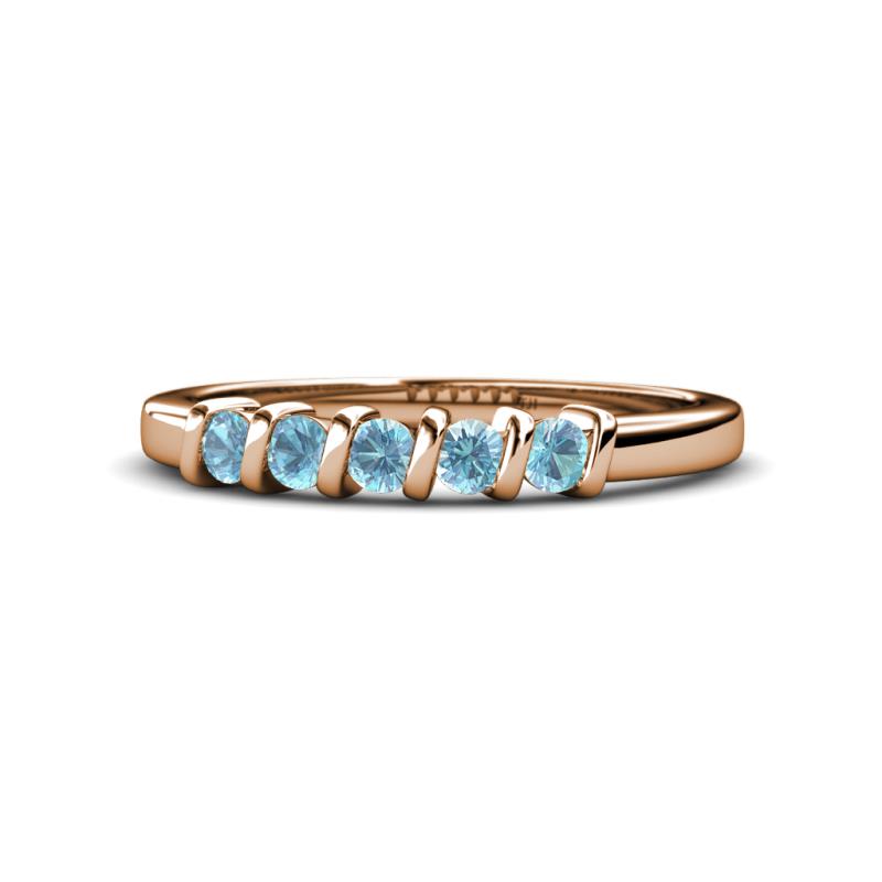 Talia Aquamarine Wedding Band 