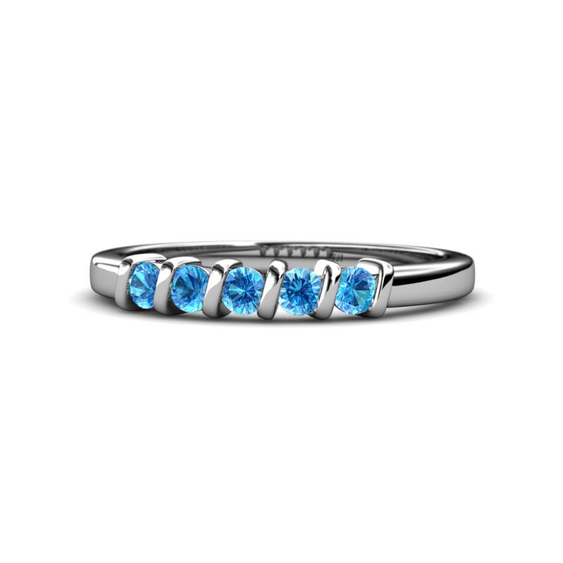 Talia Blue Topaz Wedding Band 