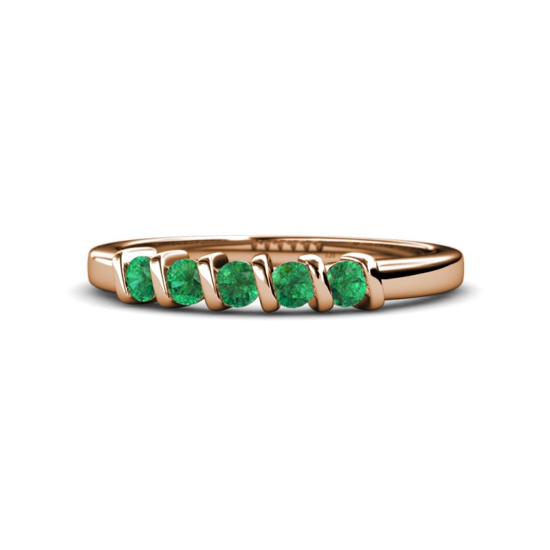 Talia Emerald Wedding Band 