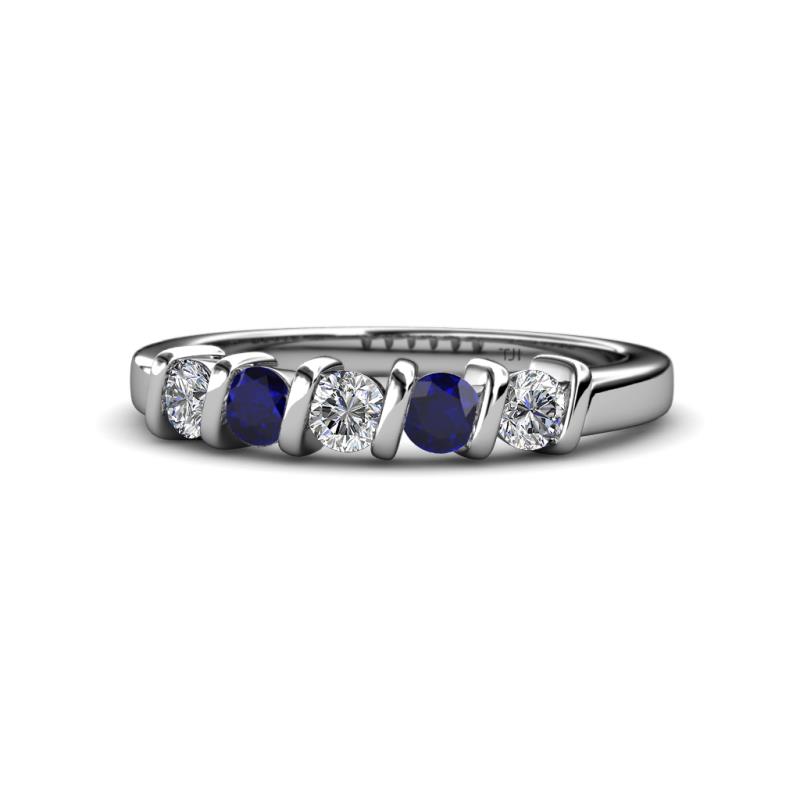 Talia Blue Sapphire and Diamond Wedding Band 