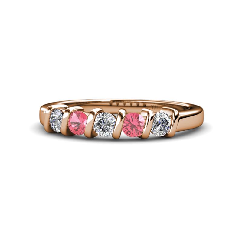 Talia Pink Tourmaline and Diamond Wedding Band 
