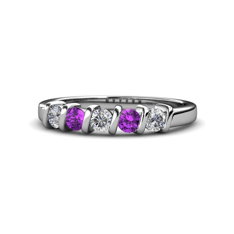 Talia Amethyst and Diamond Wedding Band 