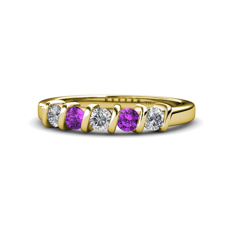 Talia Amethyst and Diamond Wedding Band 