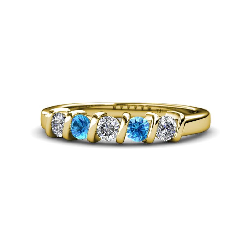 Talia Blue Topaz and Diamond Wedding Band 