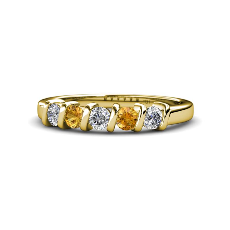 Talia Citrine and Diamond Wedding Band 