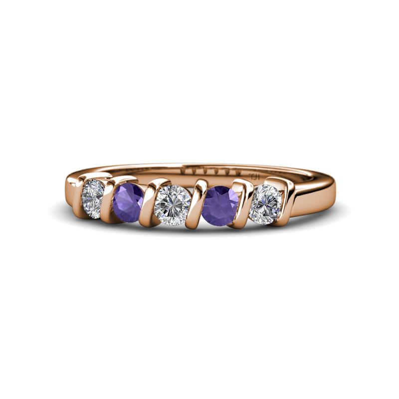 Talia Iolite and Diamond Wedding Band 