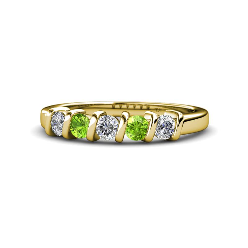 Talia Peridot and Diamond Wedding Band 