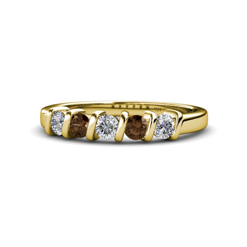 Talia Smoky Quartz and Diamond Wedding Band 