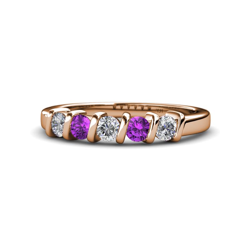 Talia Amethyst and Diamond Wedding Band 