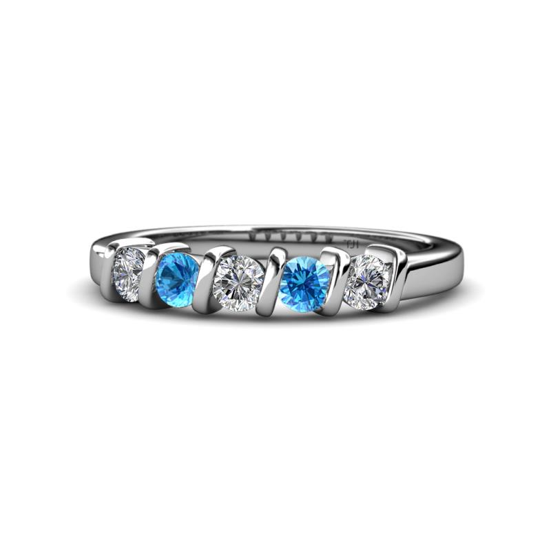 Talia Blue Topaz and Diamond Wedding Band 