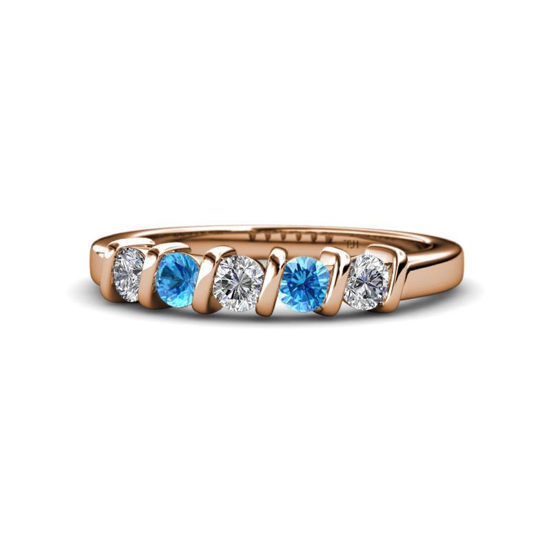 Talia Blue Topaz and Diamond Wedding Band 