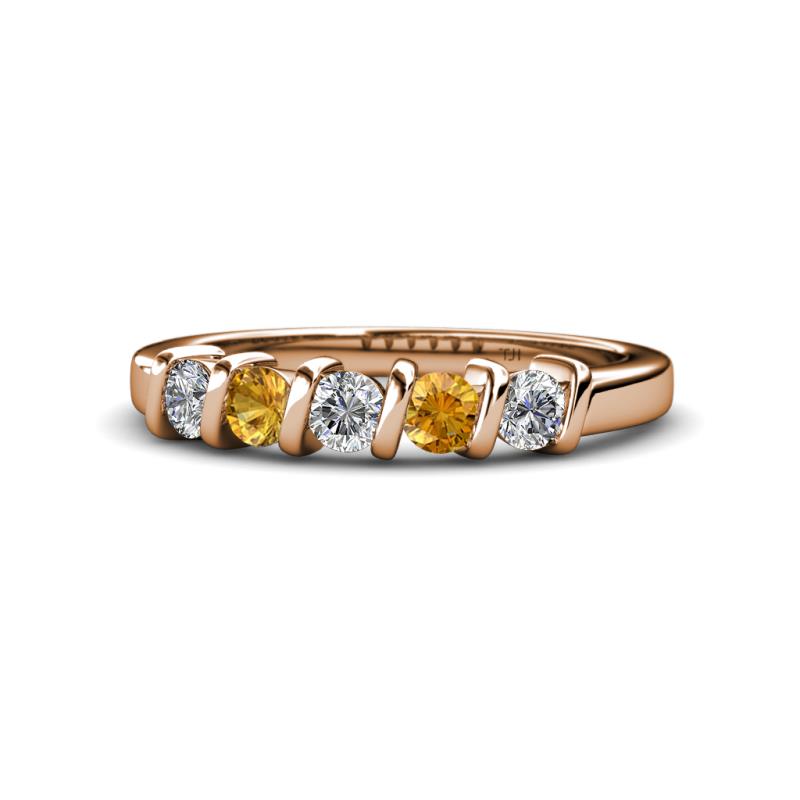 Talia Citrine and Diamond Wedding Band 