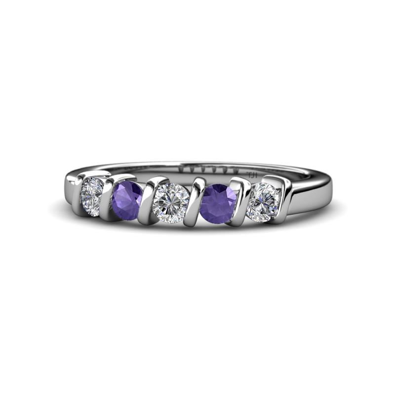 Talia Iolite and Diamond Wedding Band 