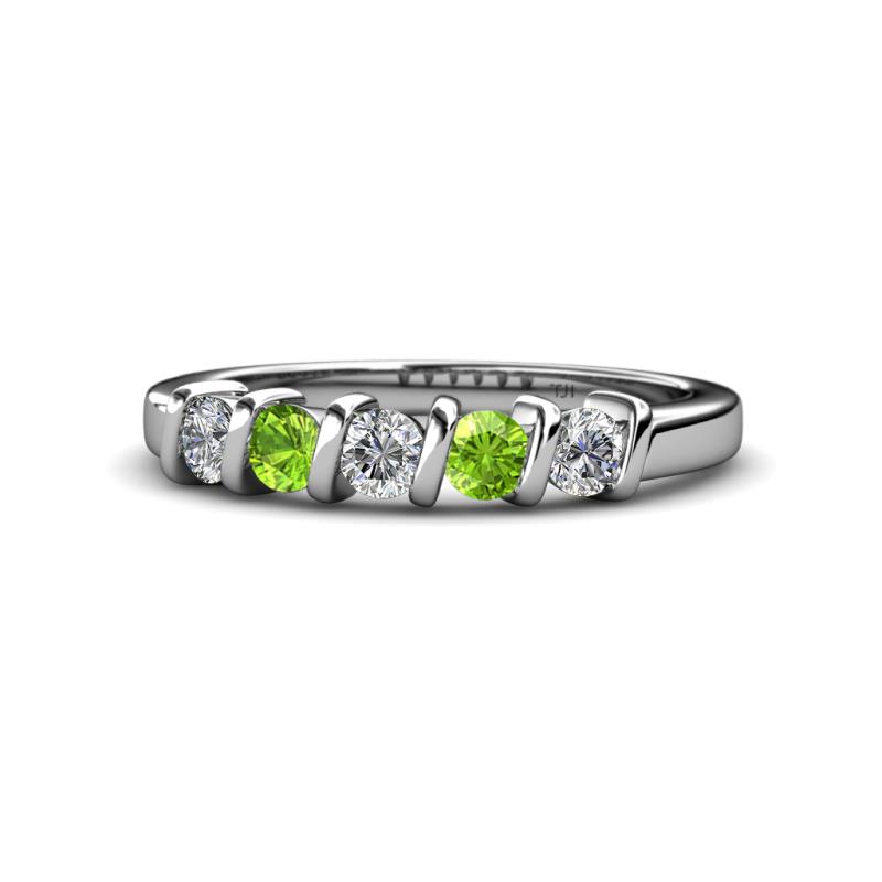 Talia Peridot and Diamond Wedding Band 